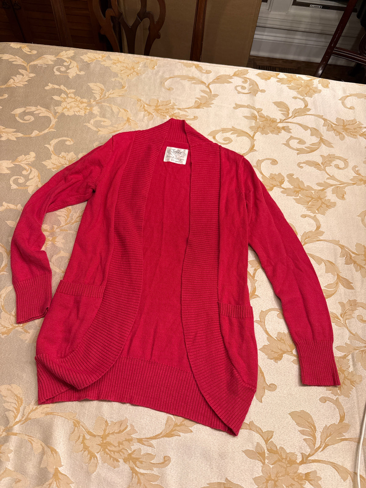 Pink cardigan Justice VGUC - size Youth - 12 (L)