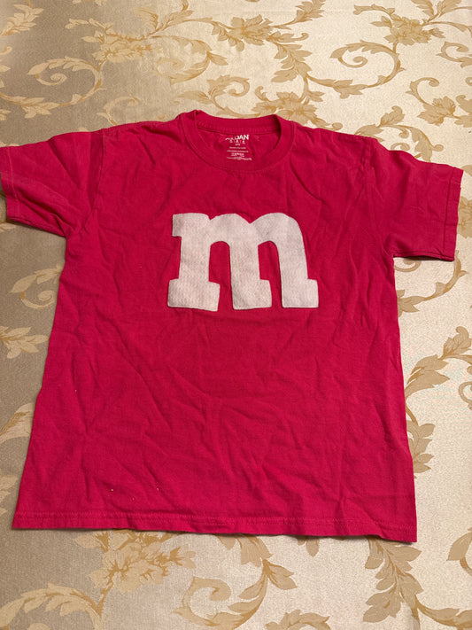 Pink m&m tee GUC - size Youth - 8 (M)