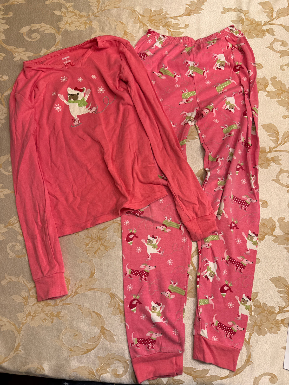 Gymboree l/s PJs Pink puppies GUC - size Youth - 12 (L)