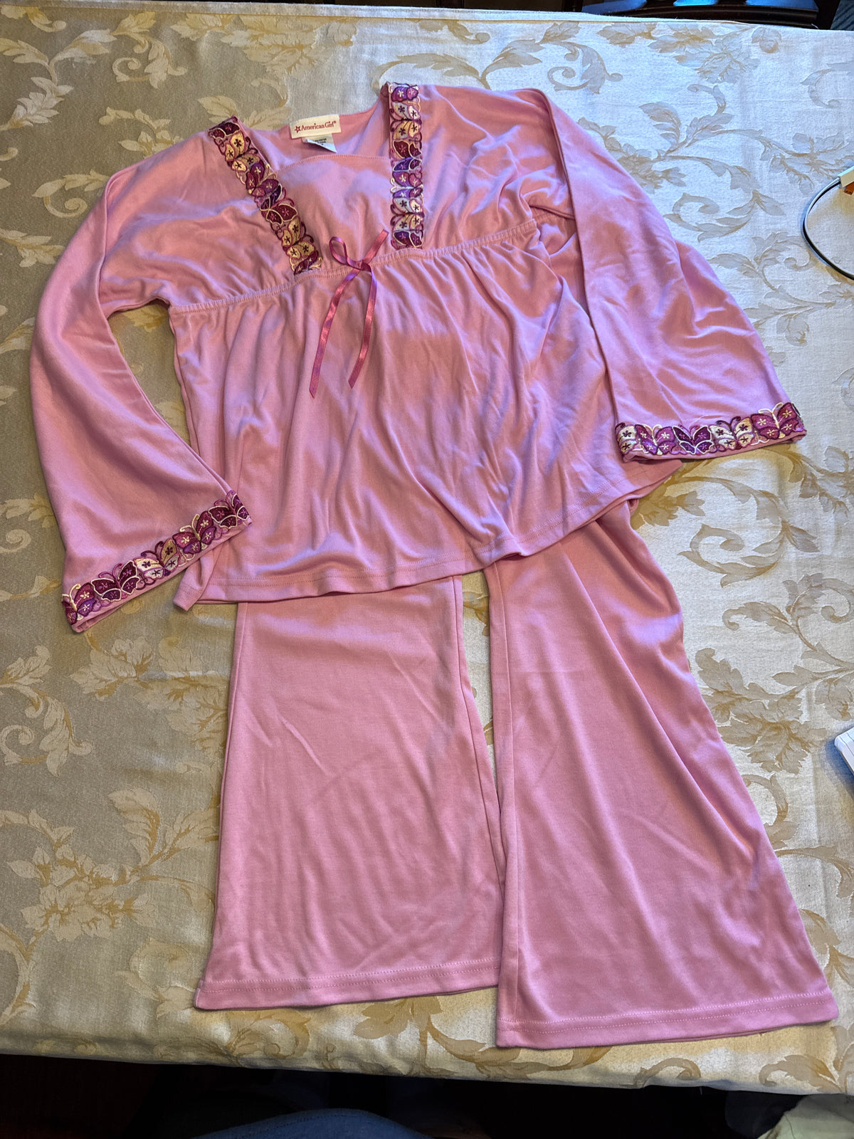 2pc AG l/s top pants VGUC wide leg - size Youth - 14 (XL)