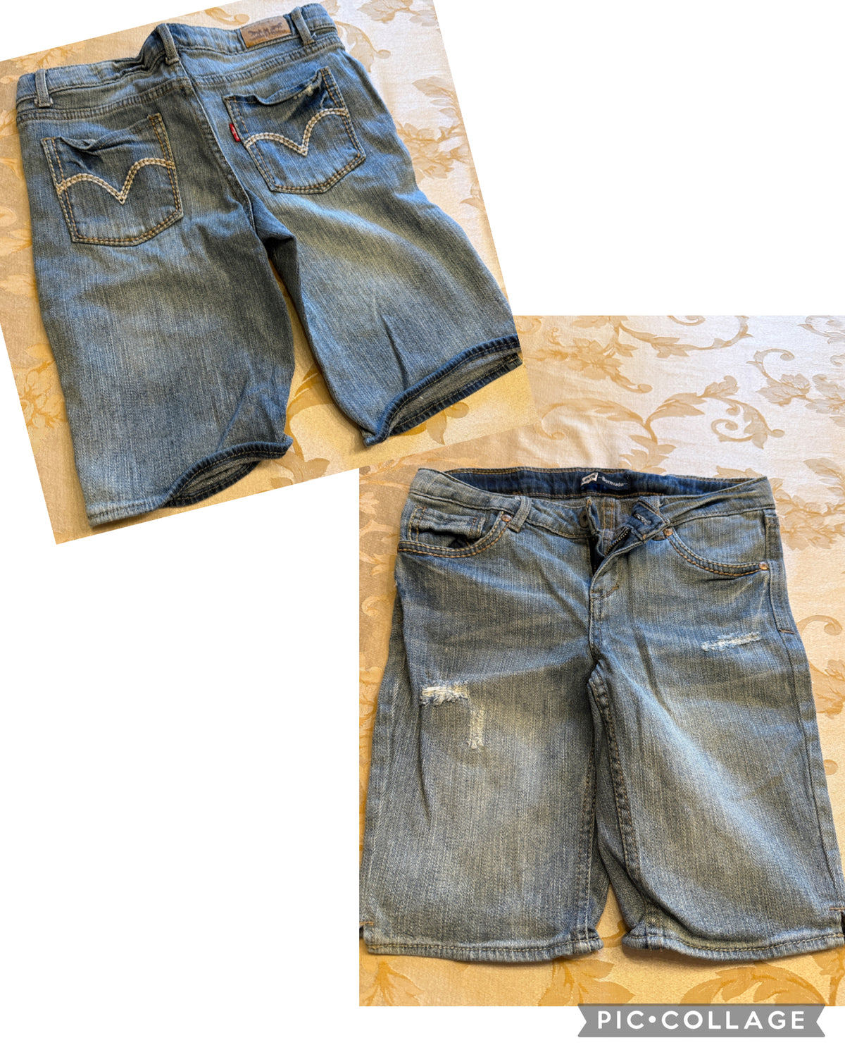 Levi's denim Bermuda Distressed VGUC - size Youth - 14 (XL)