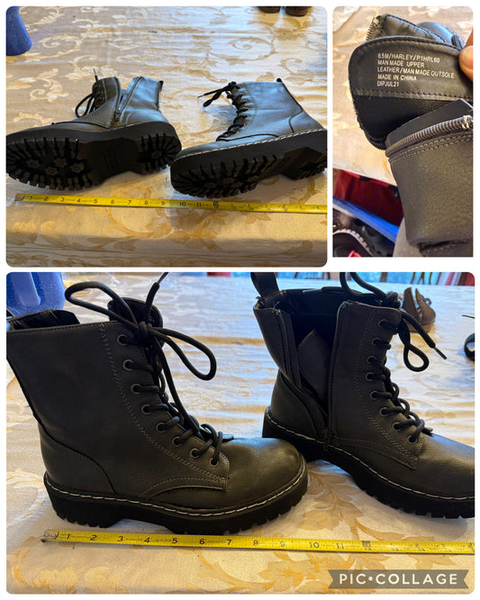 Olive green lace up boot VGUC like doc martens - size Shoes - Adult 6 1/2