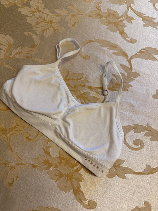 Danskin training bra VGUC white - size Youth - 8 (M)