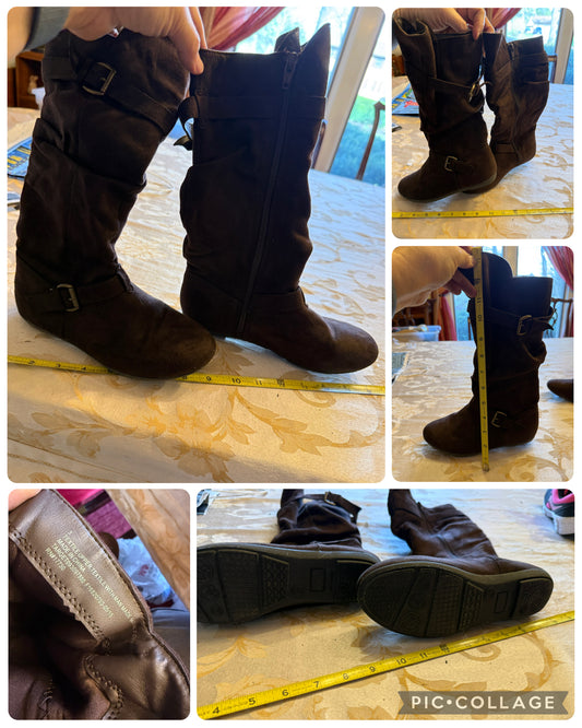 Brown suede tall boot VGUC - size Shoes - Kids 3