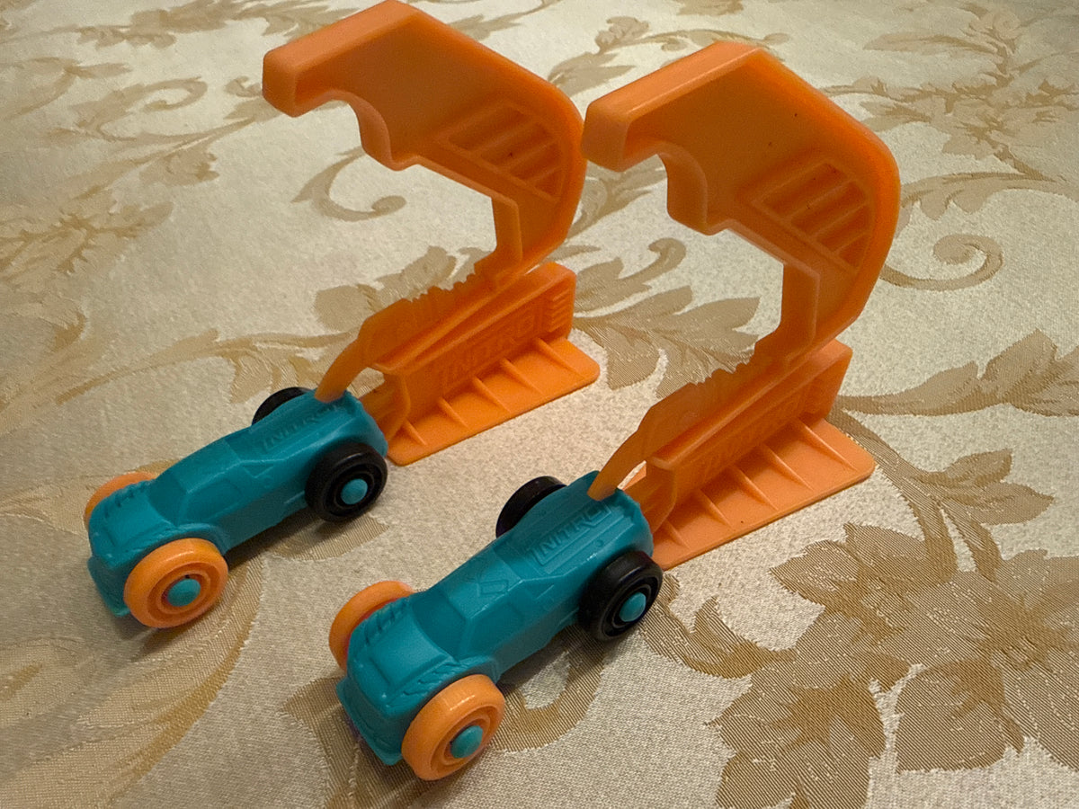 Set of 2 nerf nitro Cars with launchers