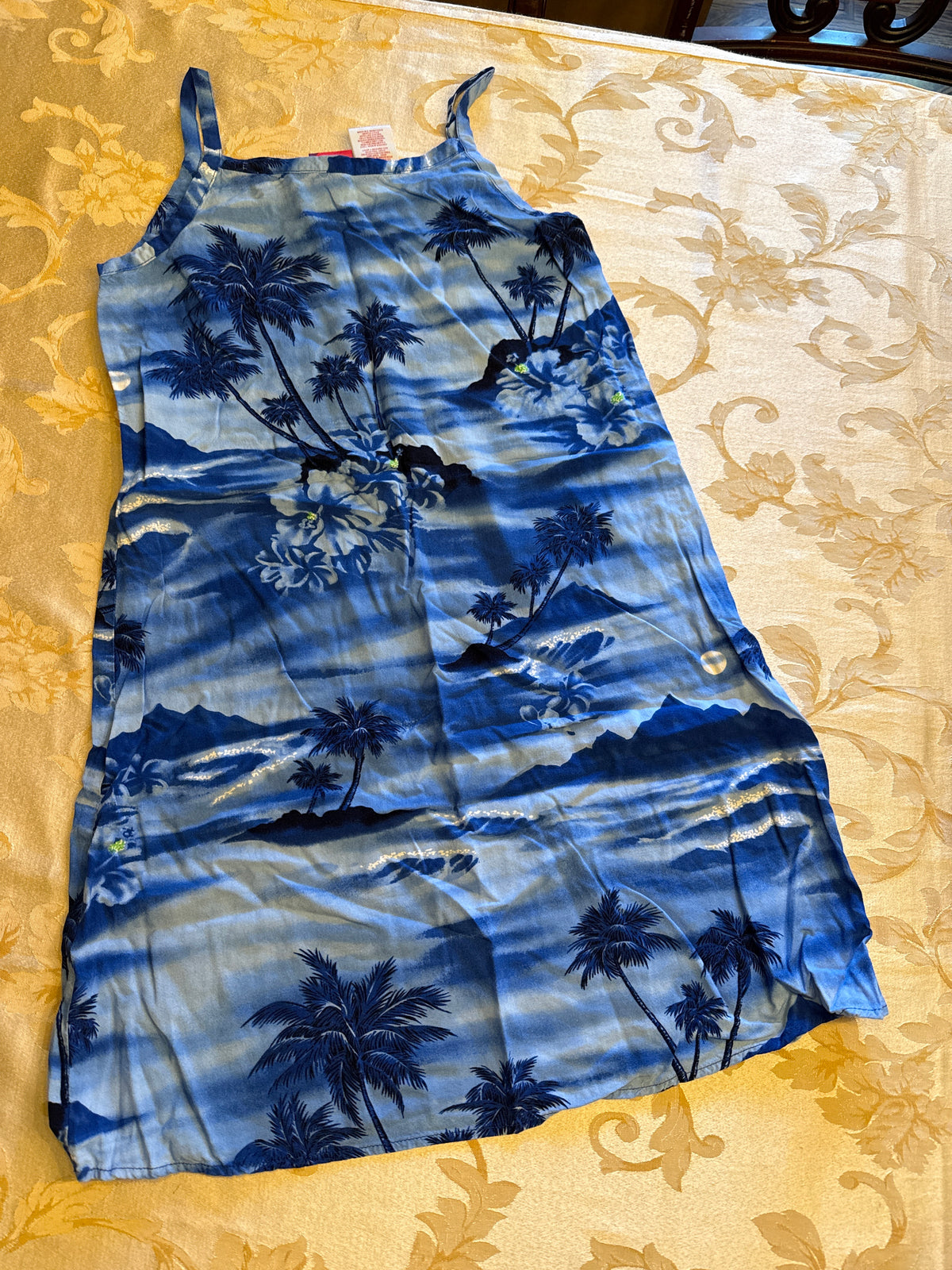 Blue Hawaiian dress - size Youth - 14 (XL)