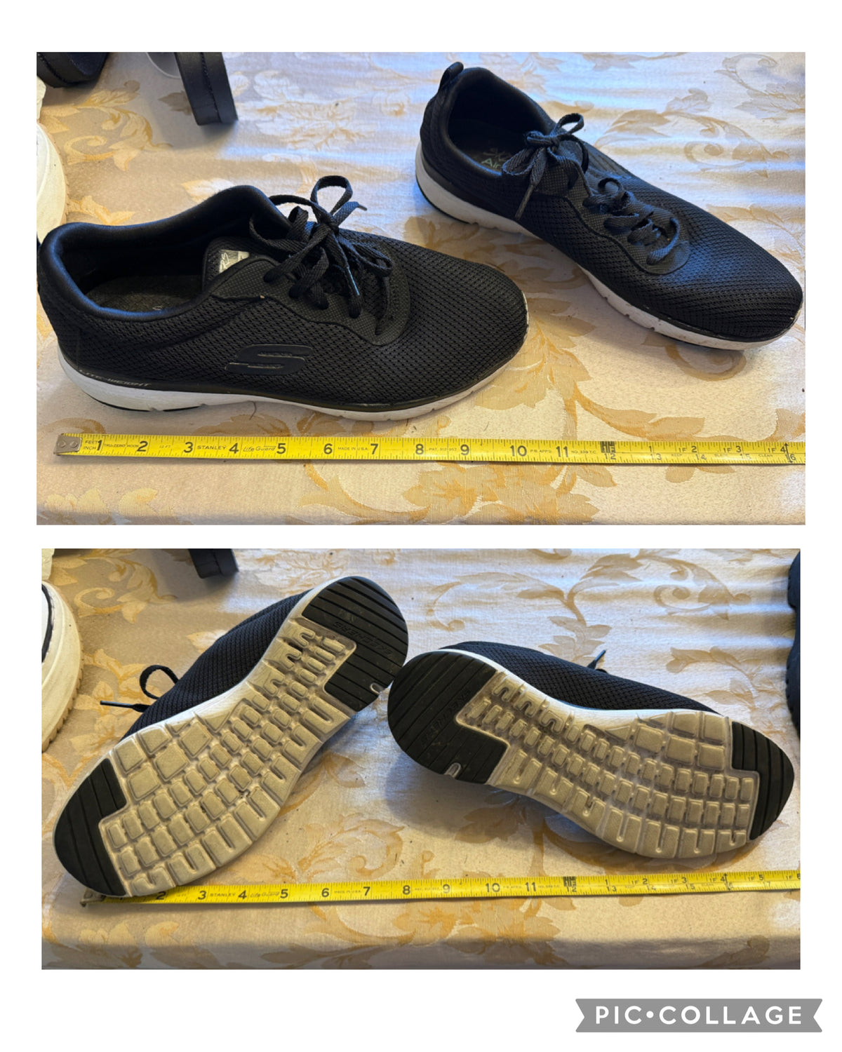 Black Sketchers  VGUC White sole gym shoes - size Shoes - Adult 8