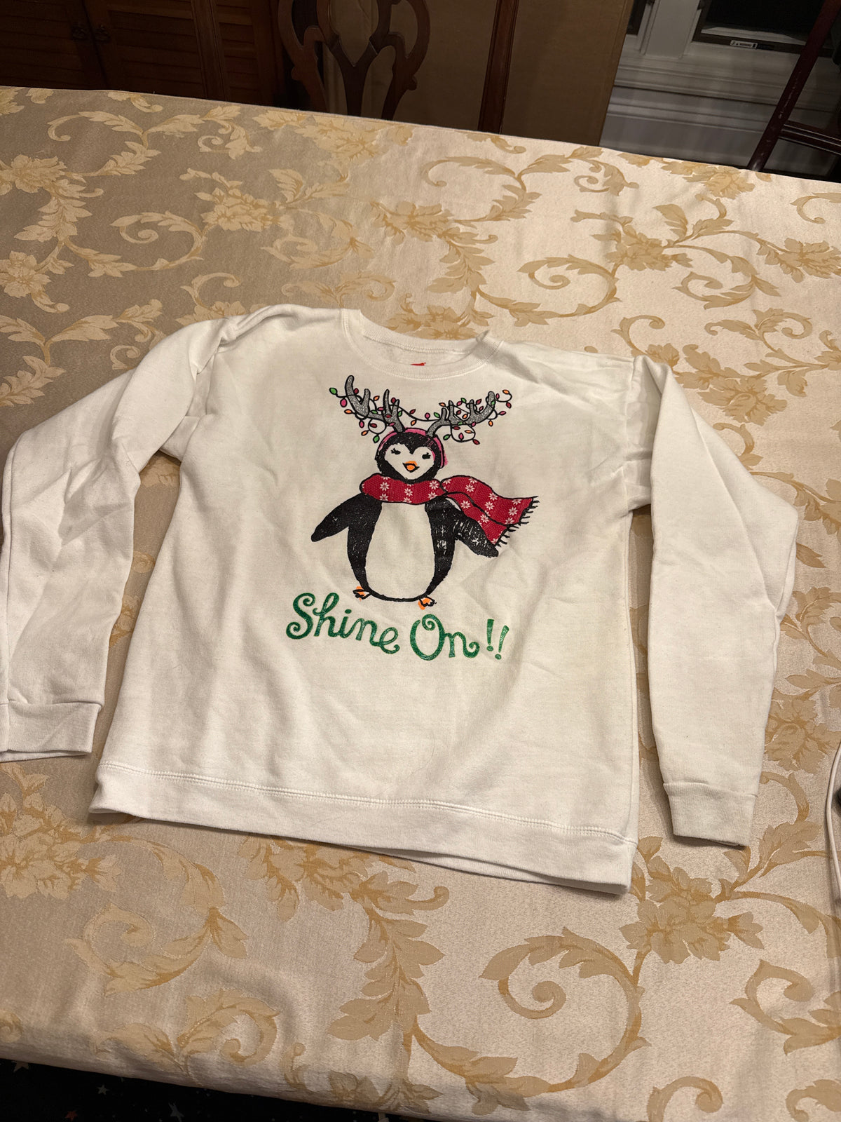 Xmas penguin Crewneck sweatshirt - size Youth - 12 (L)