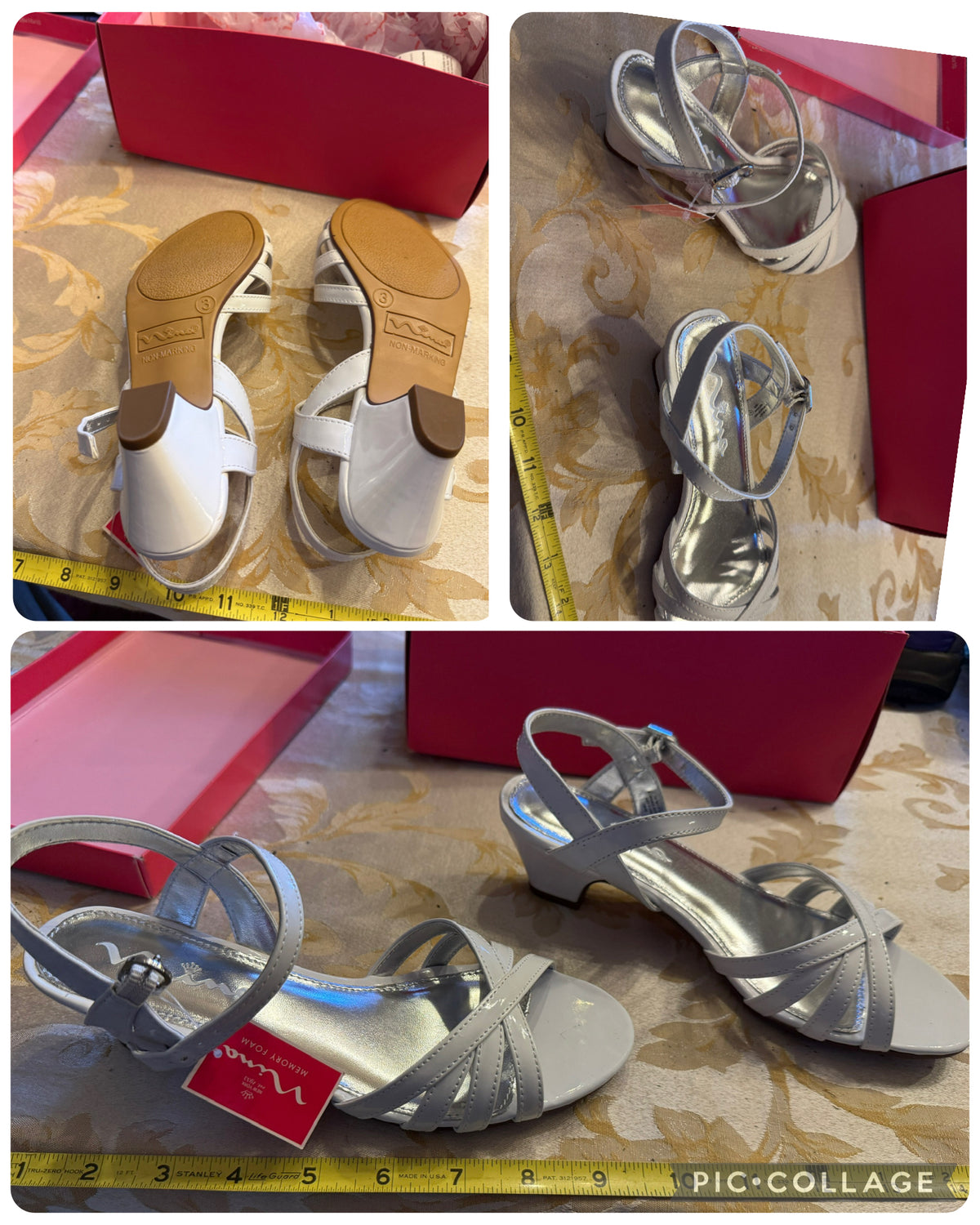 NIB white sandal Heel - size Shoes - Kids 3