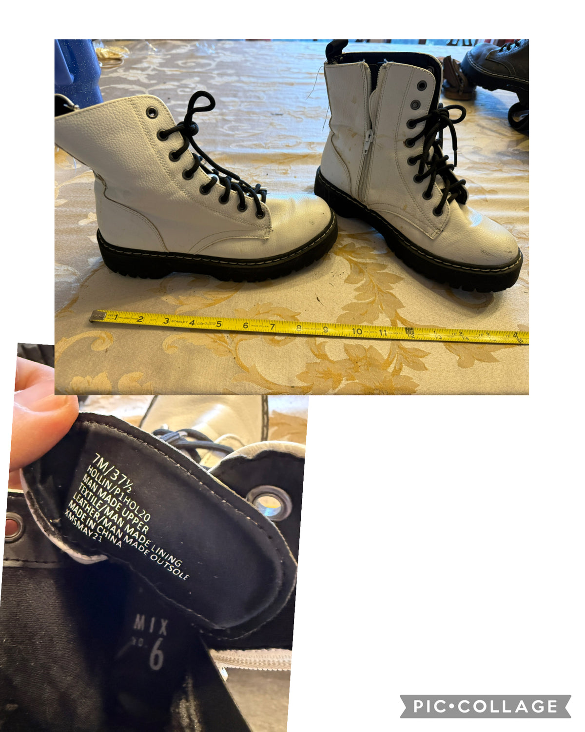 White lace up boot Like doc marten VGUC - size Shoes - Adult 7