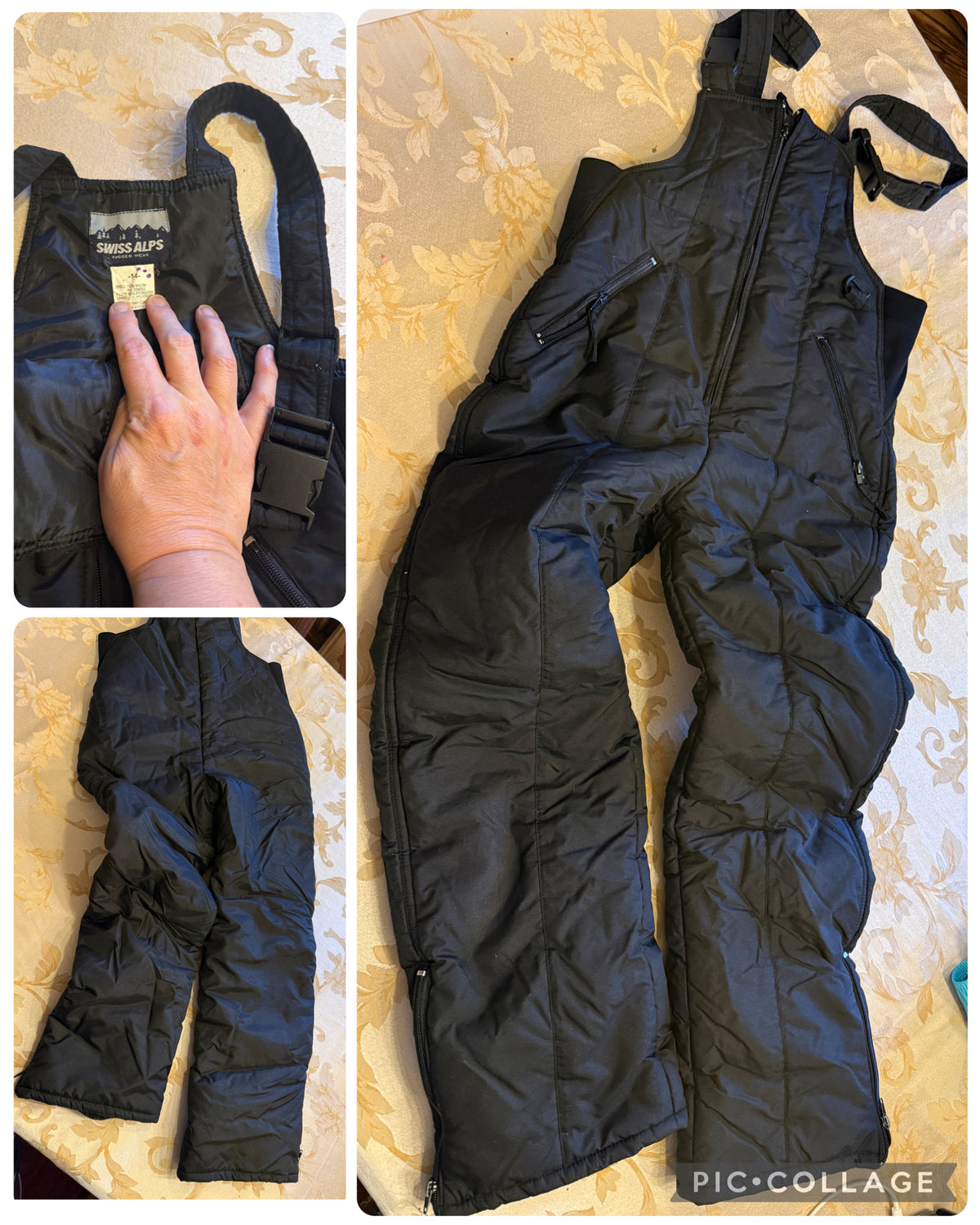 Black bib snowpants VGUC - size Youth - 14 (XL)