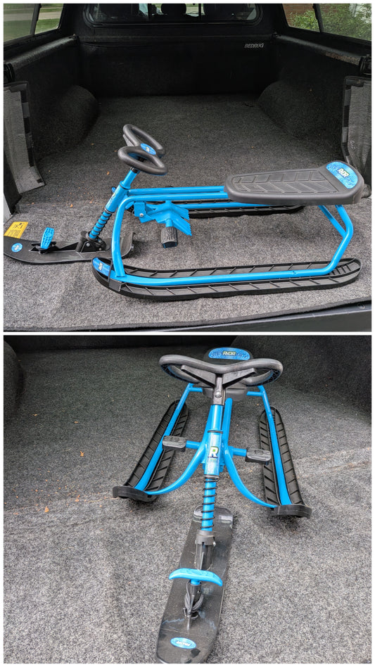 Steerable Steel-Frame Snow Racer Sled-NEW!