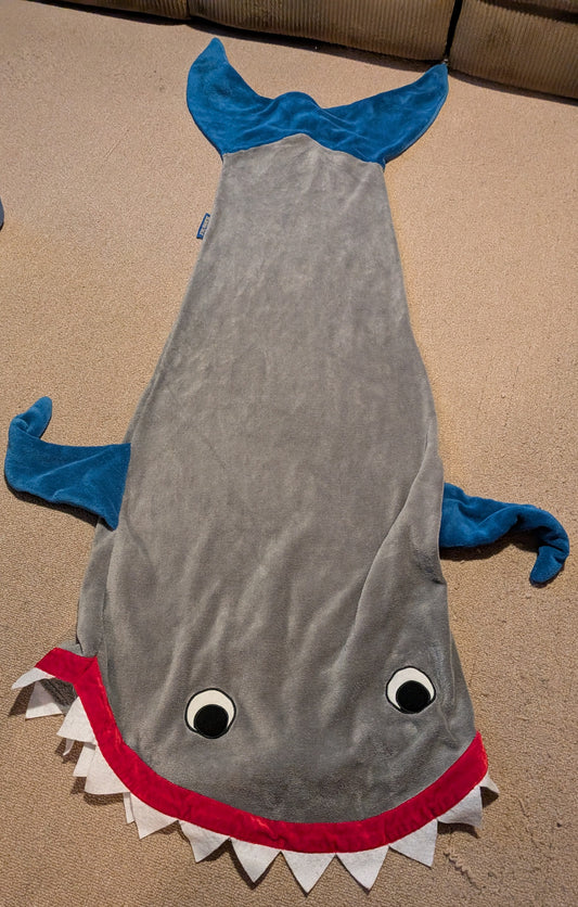 Adorable shark blanket! Mouth opens insertPerson