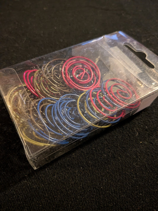 Curly paper clips Brightly colored!
