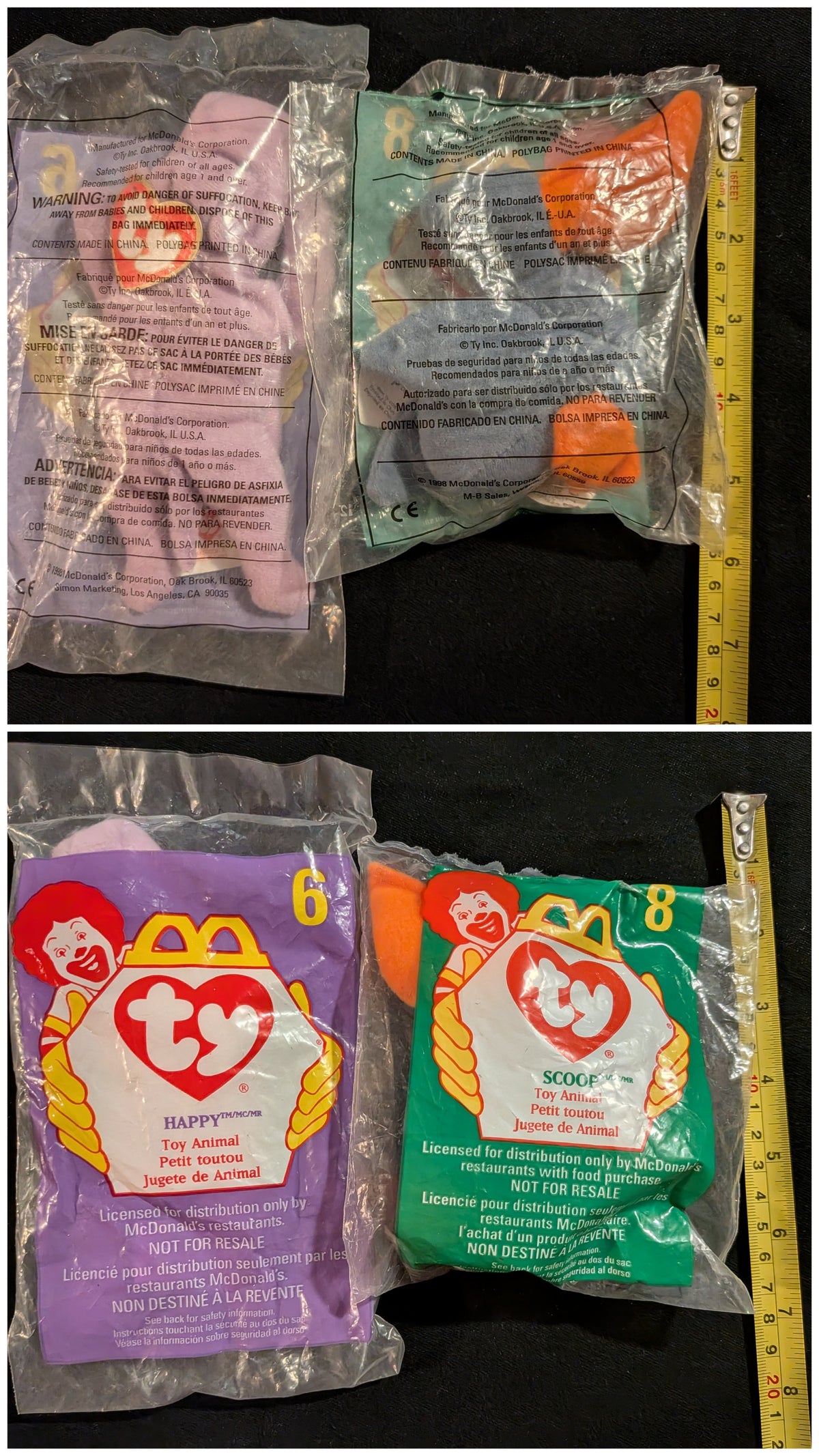 Unopened Ty Mini Beanie Baby-Happy & Scoop