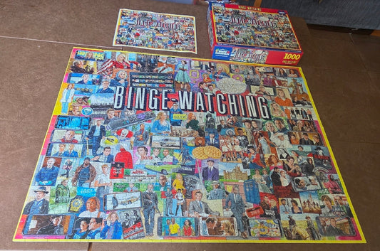 Binge Watching 1000 pc White Mountain puzzle
