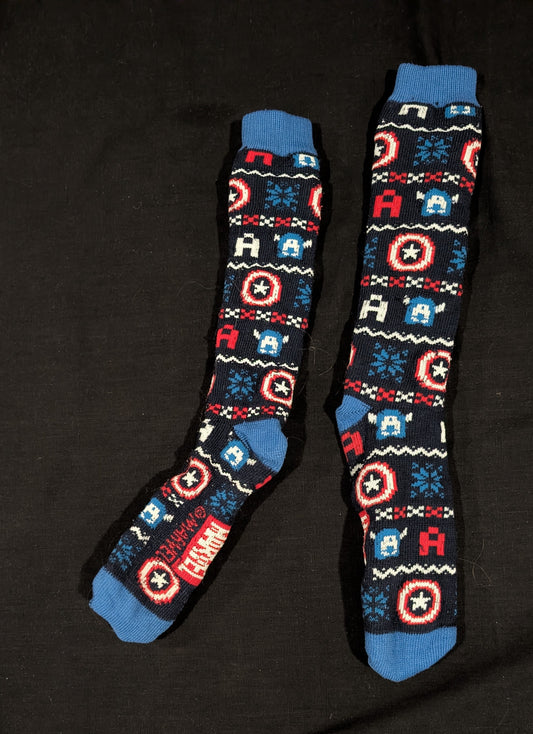 Captain America Fuzzy Socks