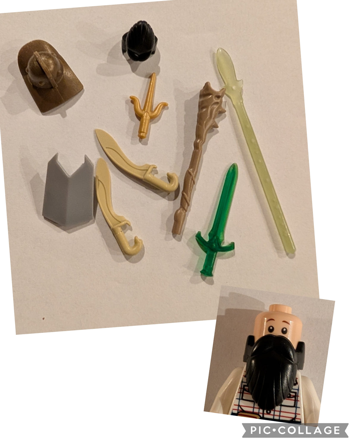 Minifig accessories 9 pc Helmet, beard,  (1 of 5)
