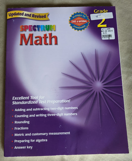Spectrum Math Grade 2 workbook