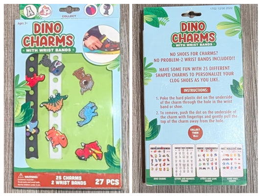 Dino Charms - NIB 25 charms & 2 wristbands