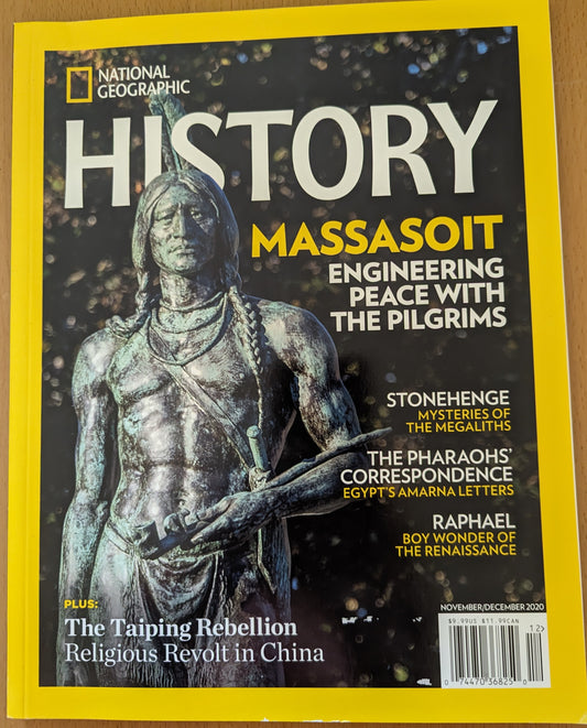 Nat Geo History magazine Massasoit & more EUC