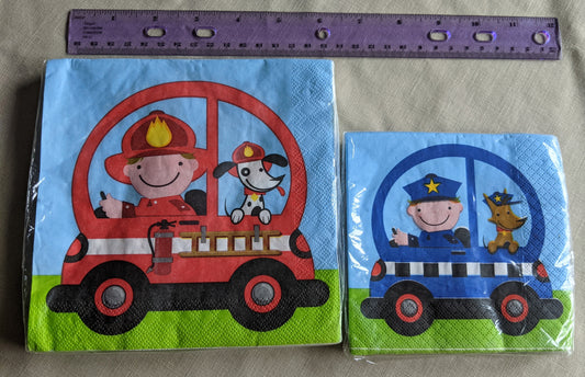 Fire & police napkins 16 ct each
