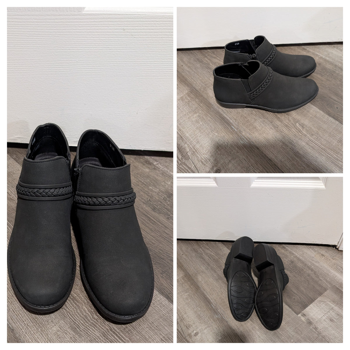 Black shoes Easy Street Comfort wear - Zip side - size Shoes - Adult 8 1/2