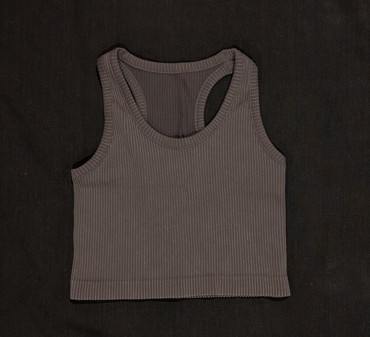mono b ribbed crop tank Dk Gray GUC - size Junior - S (3/5)