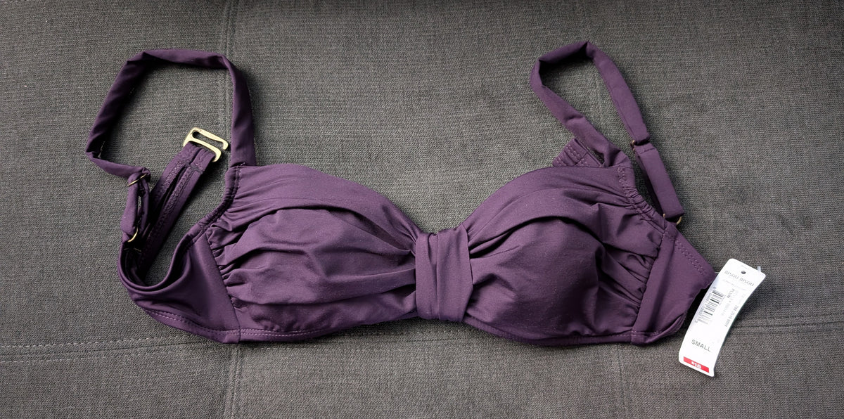 NWT Bisou Bisou Swim Top Eggplant Coor - size Women - S (4/6)