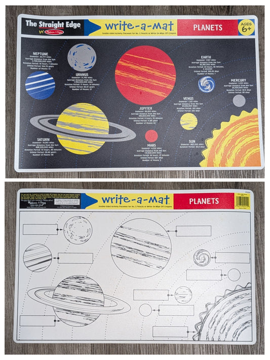 Melissa & Doug Space Write A Mat Placemat