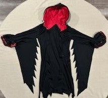 Black hooded cape w/red & white accents - size Junior - S (3/5)