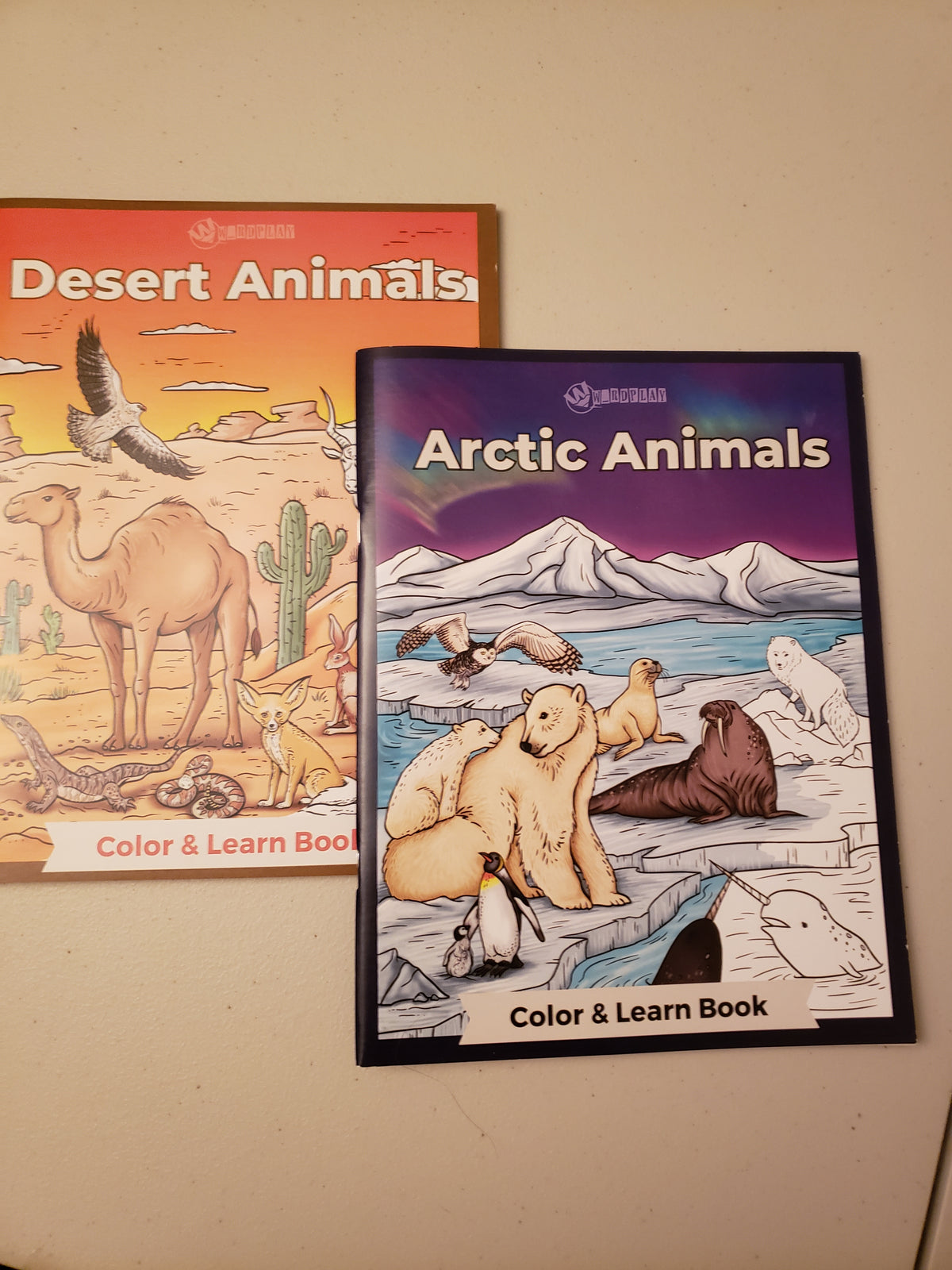 2 new animal coloring & activity books