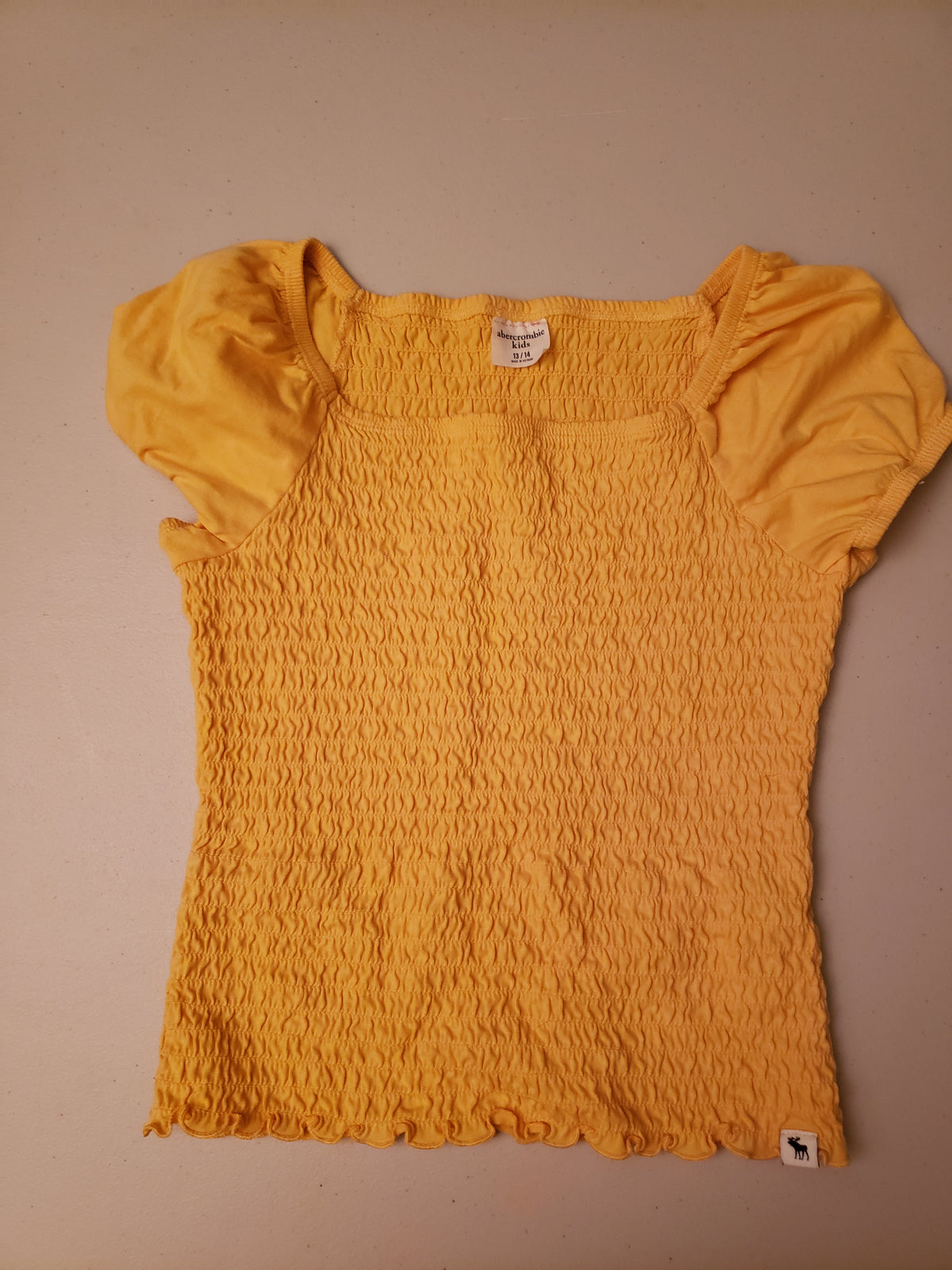 Ambercrombie Kids yellow smocked top, EUC - size Youth - 14 (XL)