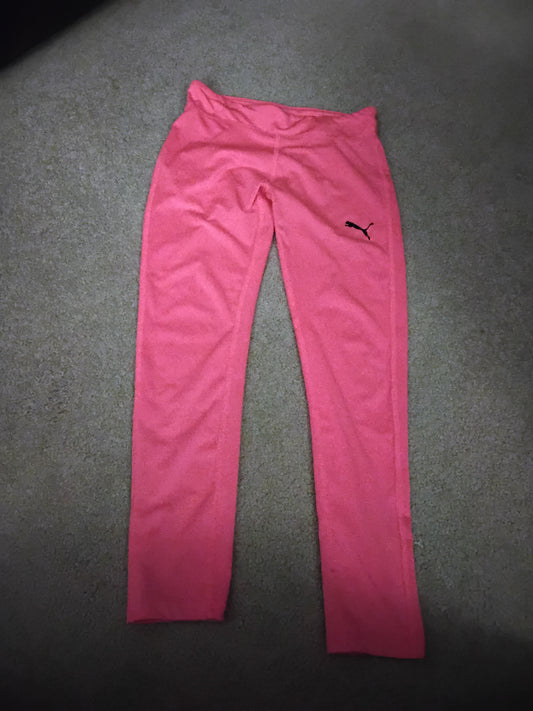 Puma bright pink athletic pants - size Youth - 8 (M)