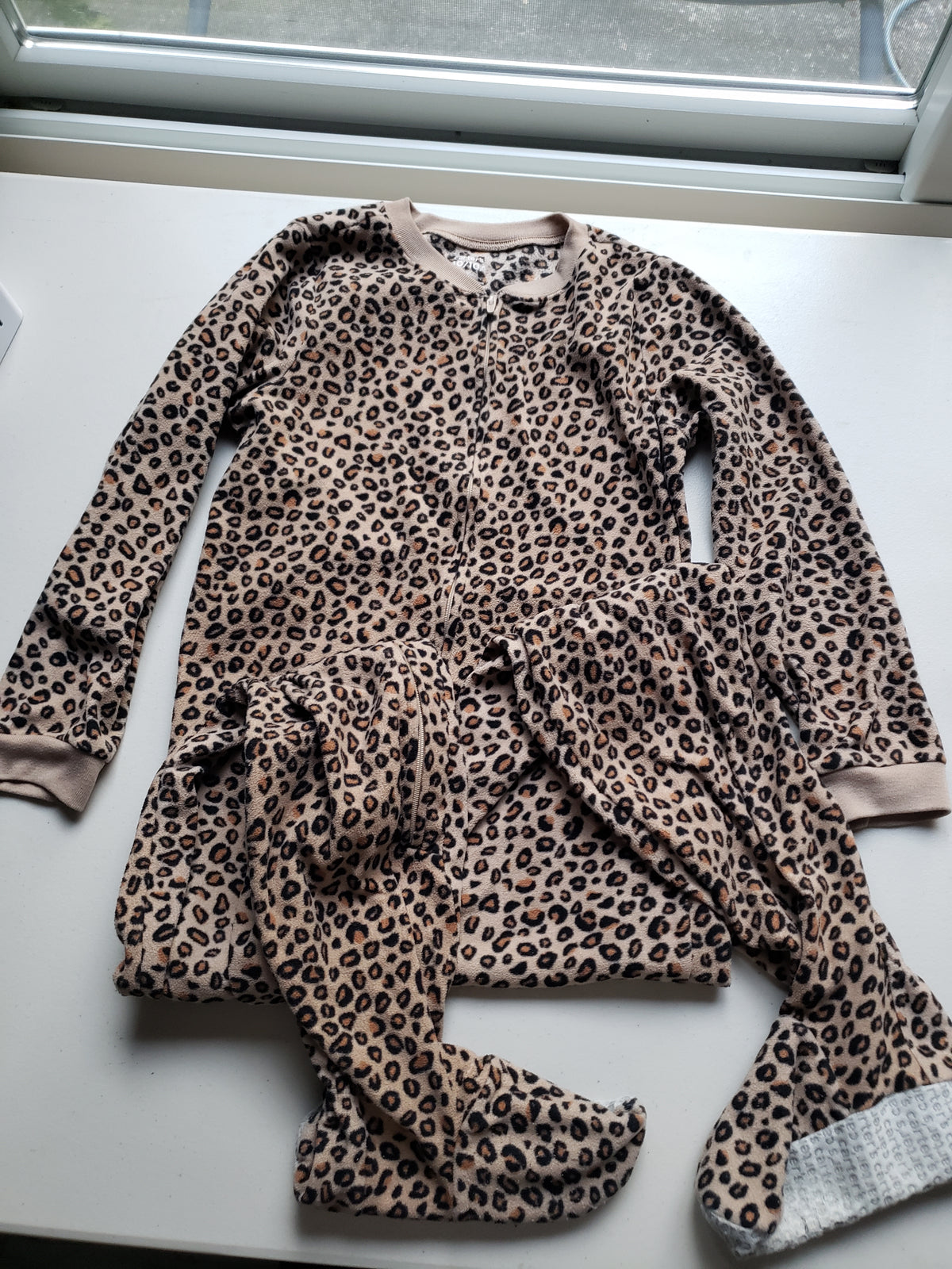 Carters leopard footie pajamas, 1 of 2 - size Youth - 10 (L)