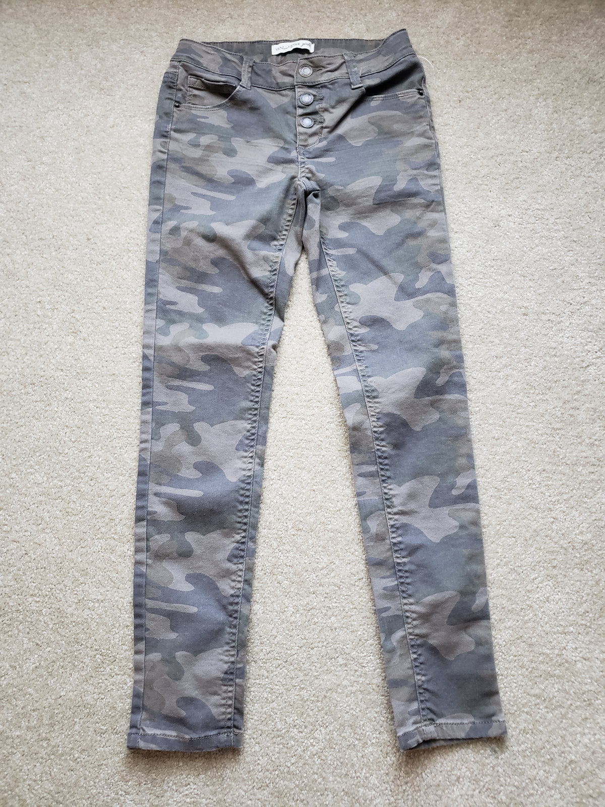 Cammo jeans, adjustible waist - size Youth - 10 (L)