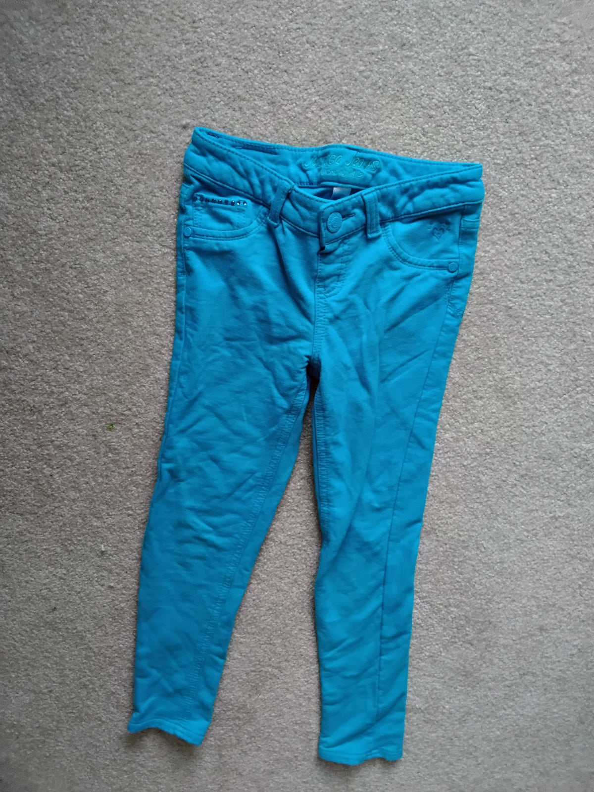 Justice turquoise jeggings - size Youth - 10 (L)