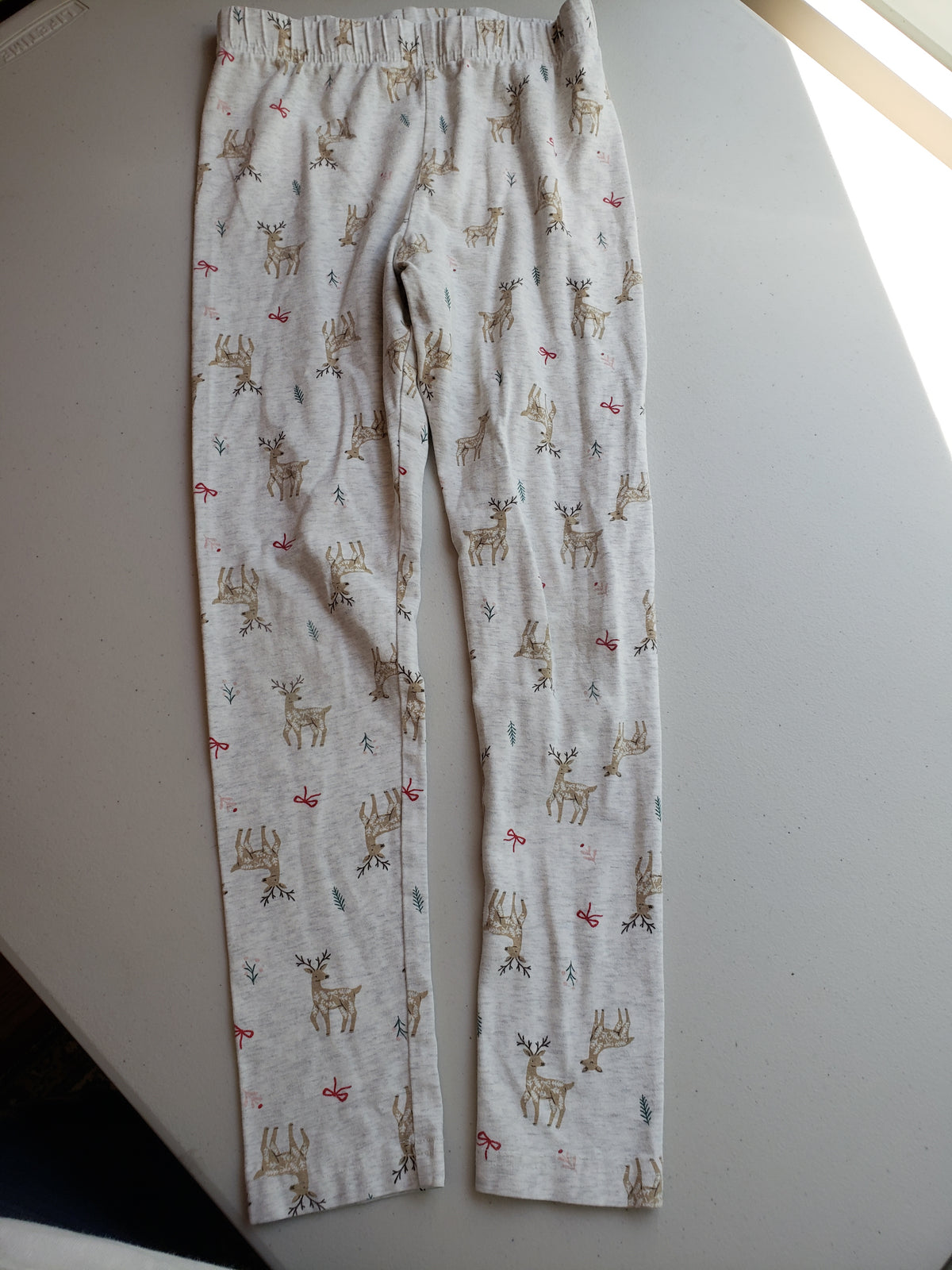Carters gray leggings w/reindeer print - size Youth - 10 (L)