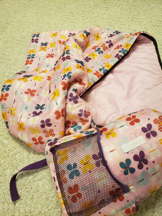 Kids pink sleeping bag W/cover 1 of 2