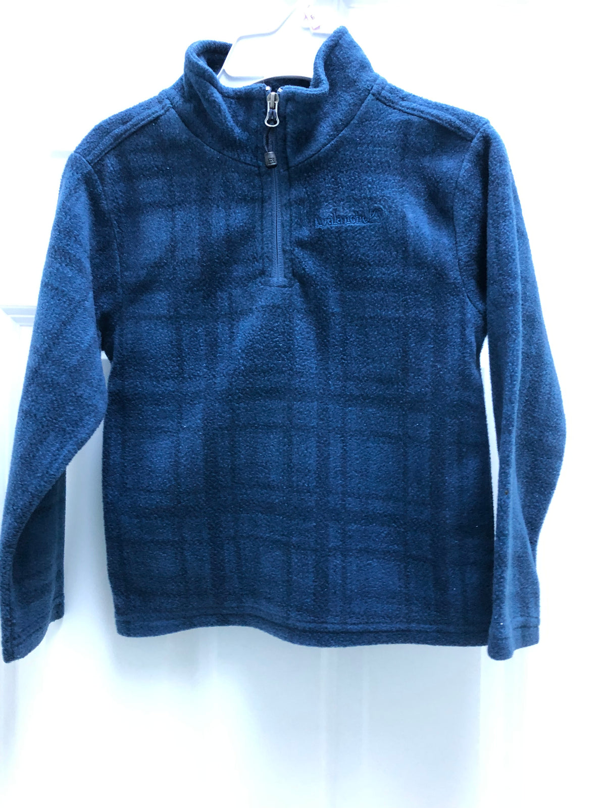 Plaid Blue fleece polo Jacket - size Youth - 5 (XS)