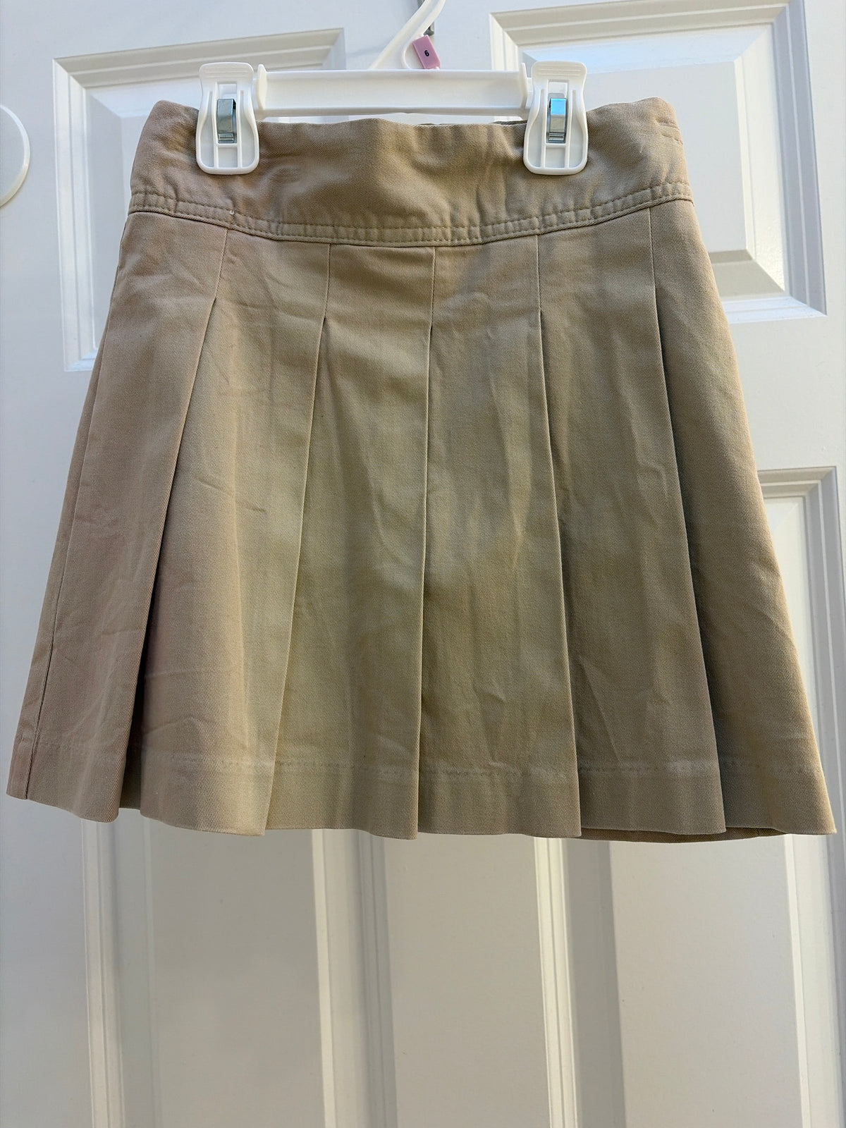 Khaki skirt 100% cotton School uniform - size Youth - 6 (S)