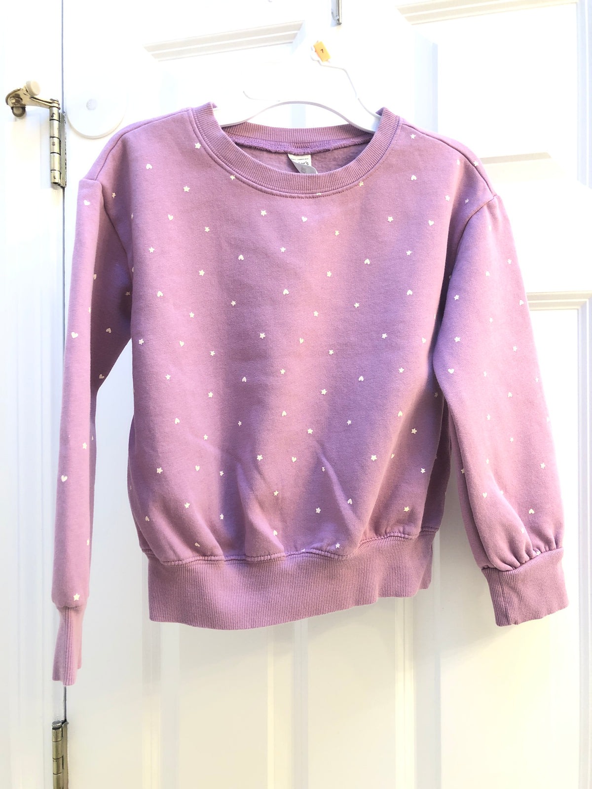 Purple warm sweatshirt Polka dot - size Youth - 7 (S)
