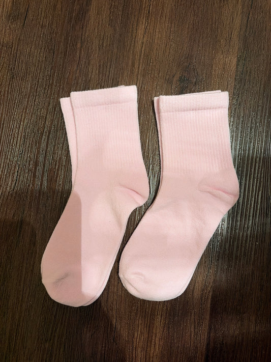 Set of 2 pairs of socks Pink. Cotton blend - size Youth - 8 (M)