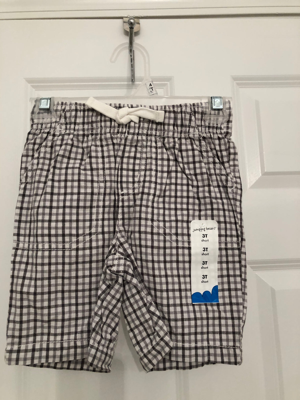 New plaid gray shorts 100% cotton - size Toddler - 3T