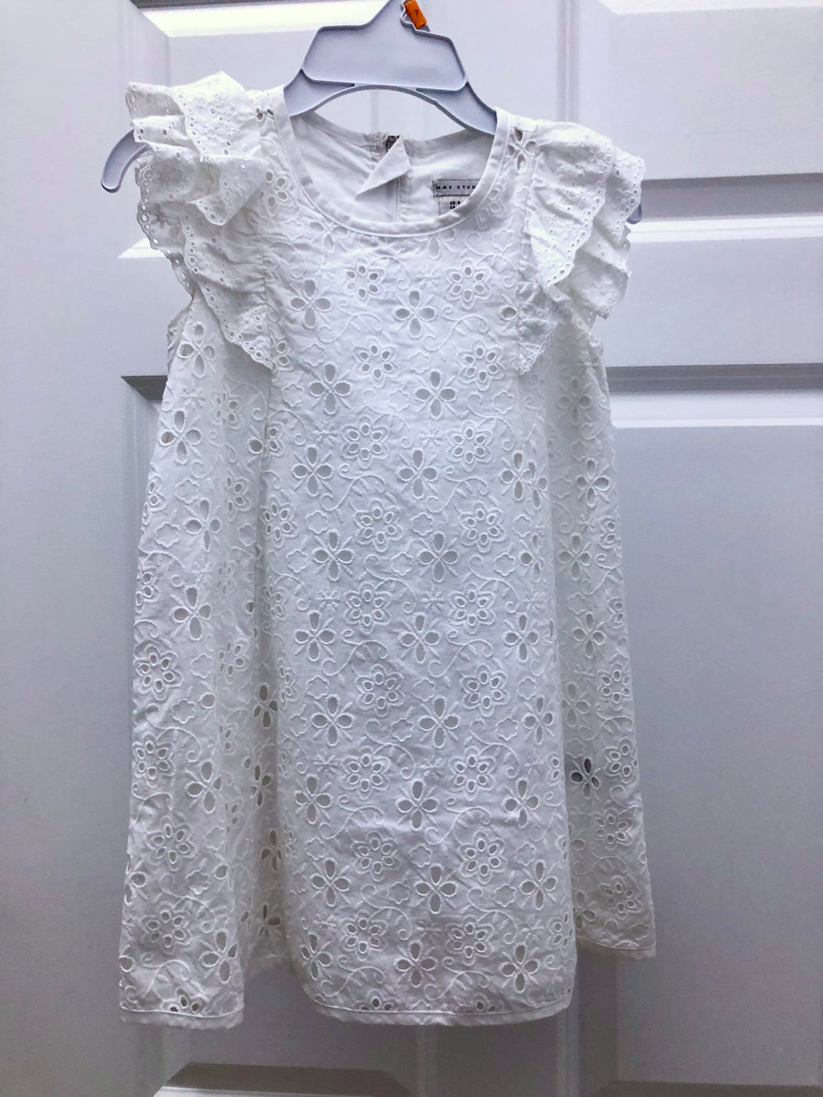 White dress Embroidery - size Youth - 5 (XS)