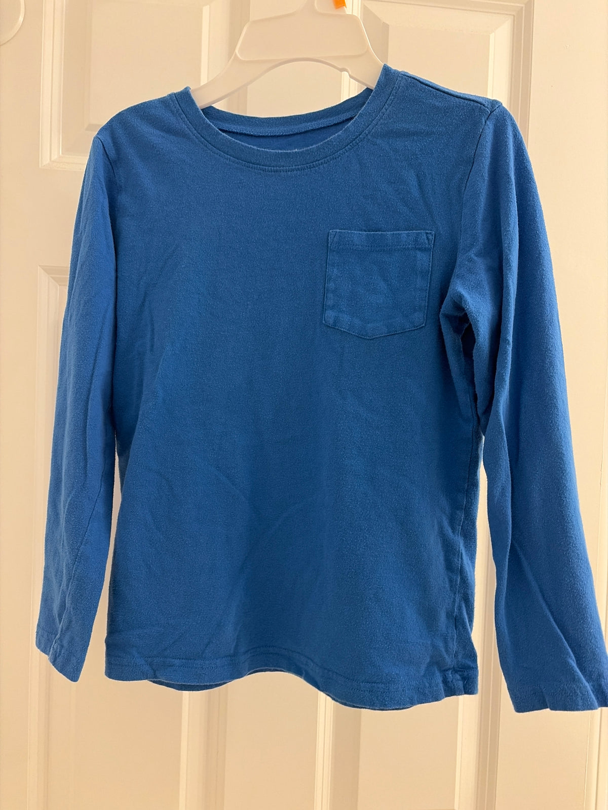 Long sleeve tee Blue. 100% cotton - size Youth - 7 (S)