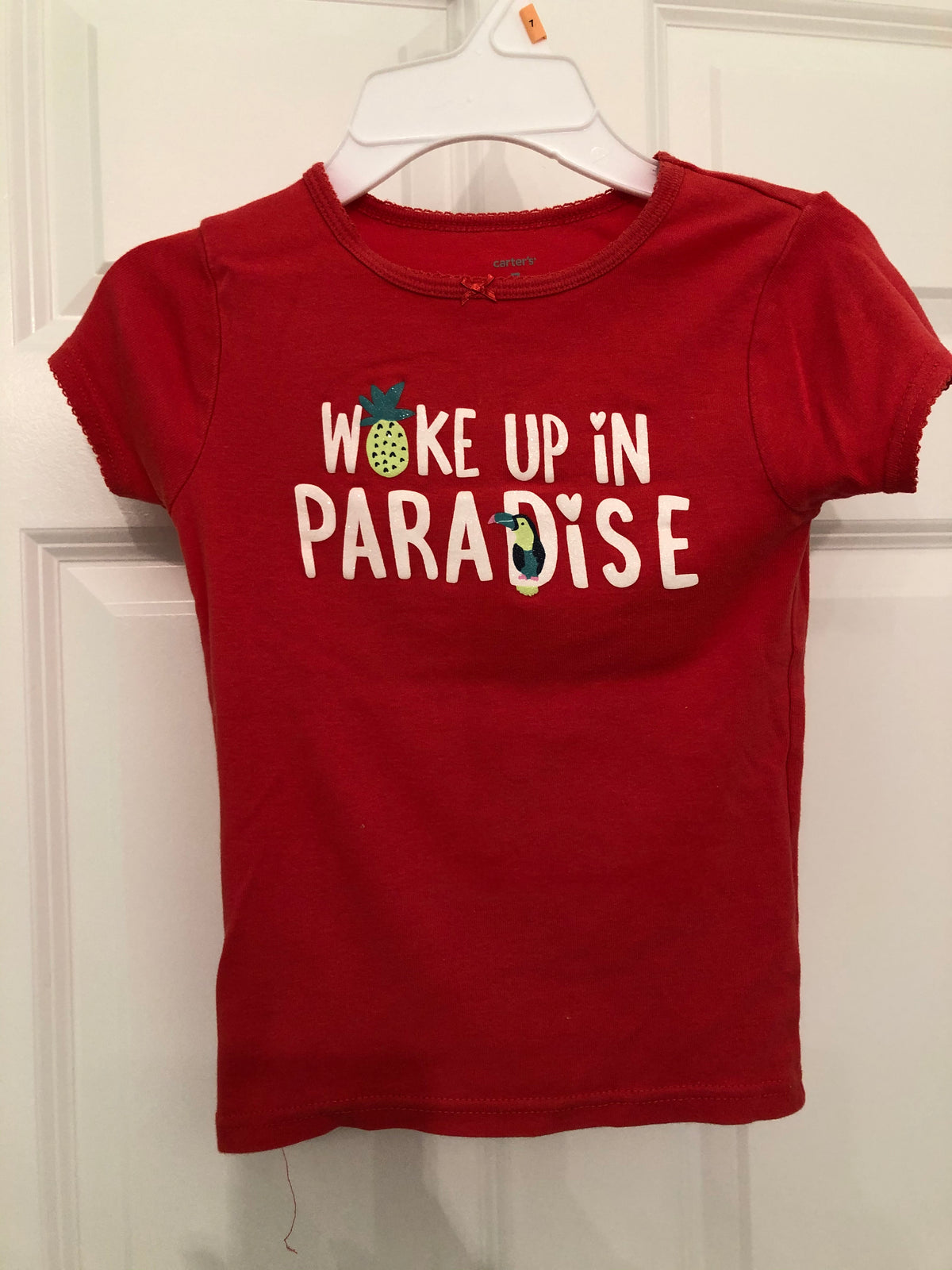 Carters red t-shirt Paradise - size Youth - 6 (S)