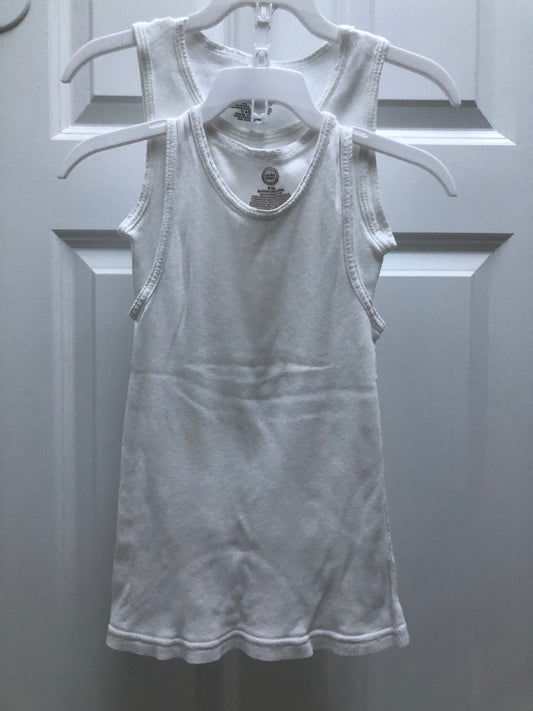 White 100% cotton tank Set of 2 - size Youth - 6 (S)