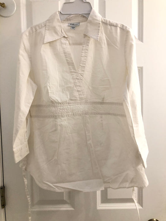 White blouse 100% cotton - size Women - S (4/6)