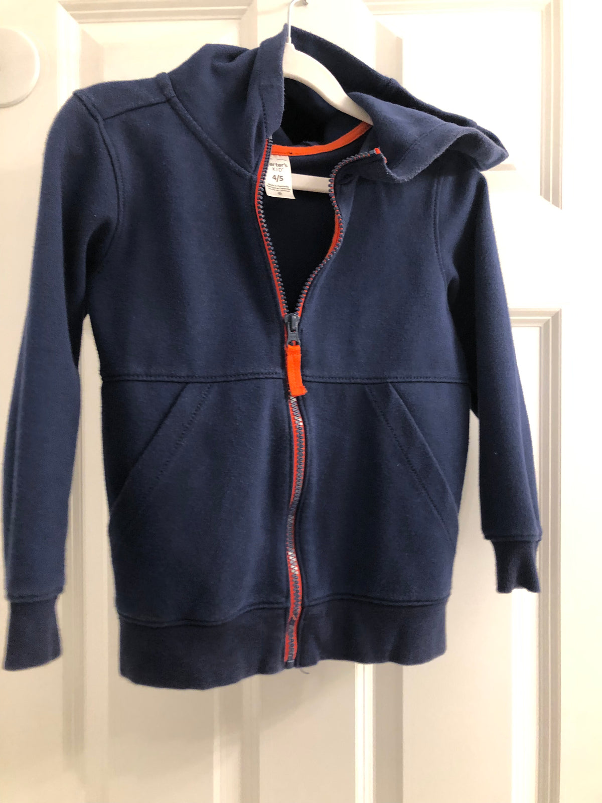 Carters hoody jacket Navy blue. 100% cotton - size Youth - 4 (XS)